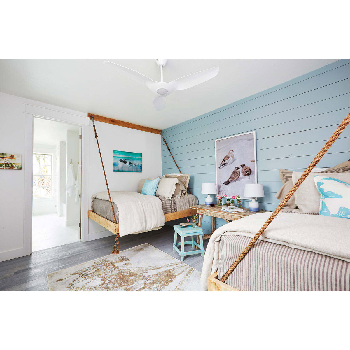 Haiku L 52 inch White with Glossy White Blades Indoor Ceiling Fan, Universal Mount