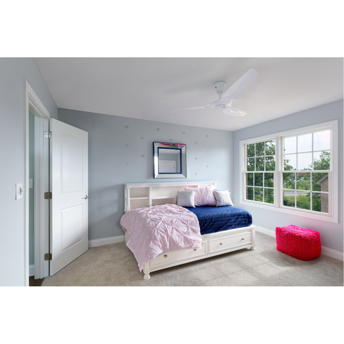 Haiku L 52 inch White with Glossy White Blades Indoor Ceiling Fan, Universal Mount