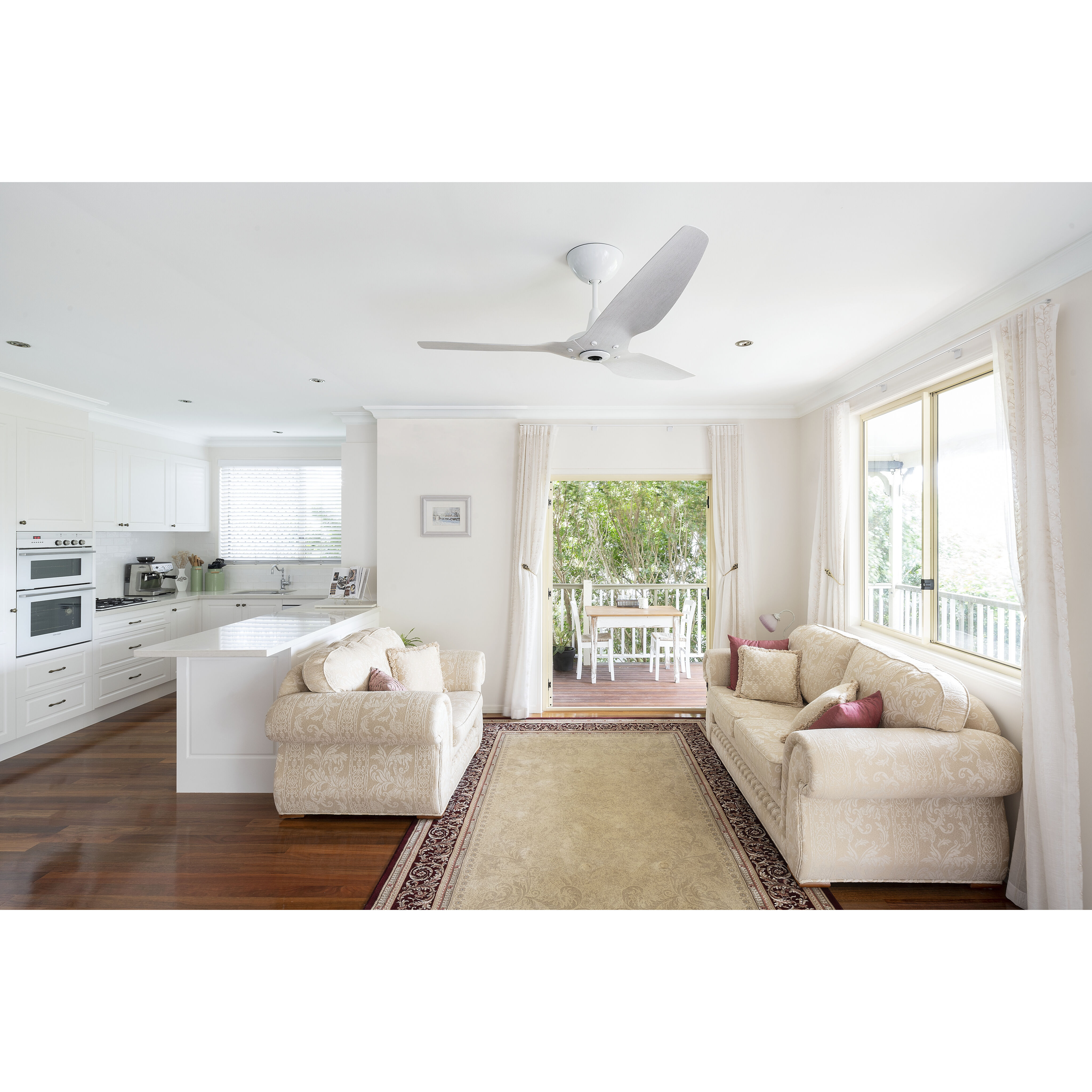 Haiku 60 inch White with Driftwood Blades Ceiling Fan
