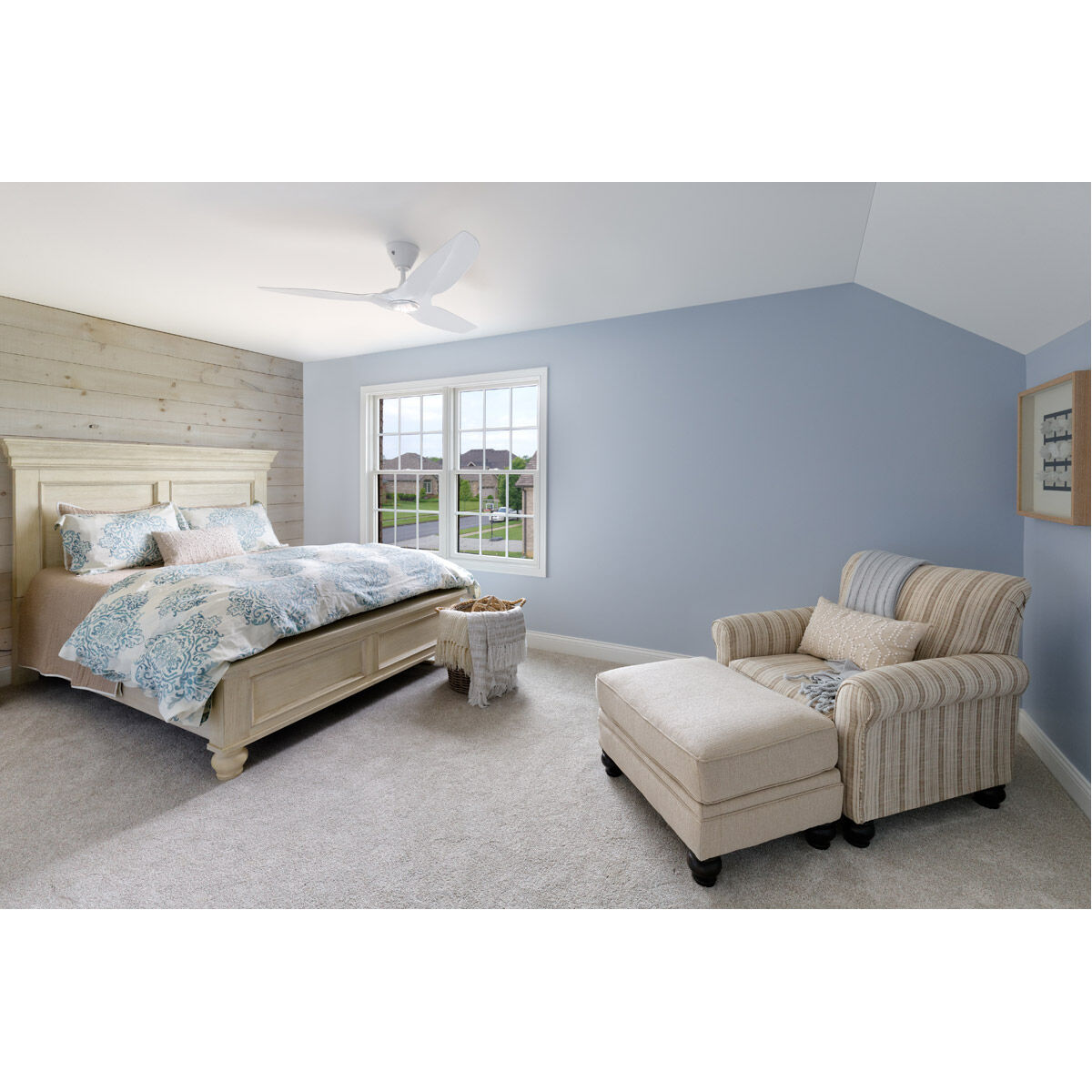 Haiku L 52 inch White with Glossy White Blades Indoor Ceiling Fan, Universal Mount