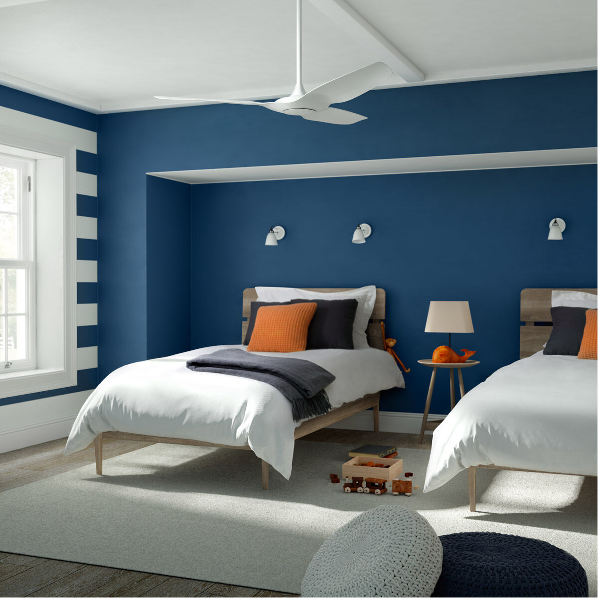 Haiku L 52 inch White with Glossy White Blades Indoor Ceiling Fan, Universal Mount